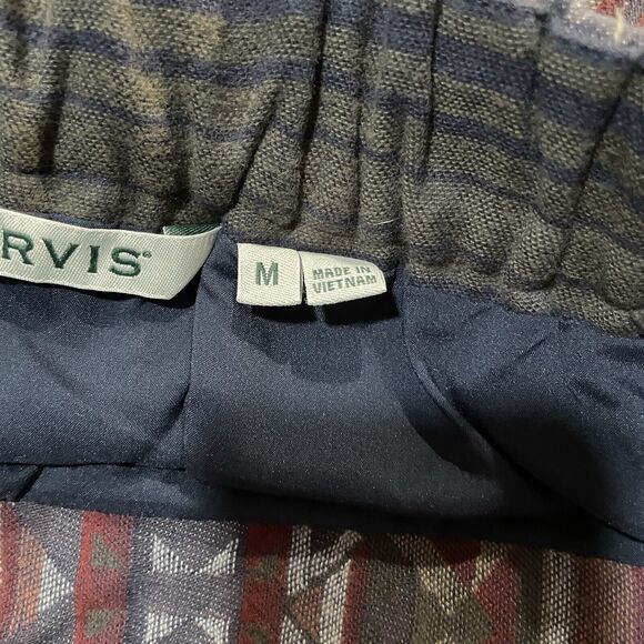 Orvis Wrap Skirt Sz M Southwestern Aztec Elastic Waist Side Zip Tie Pockets New - Picture 5 of 12